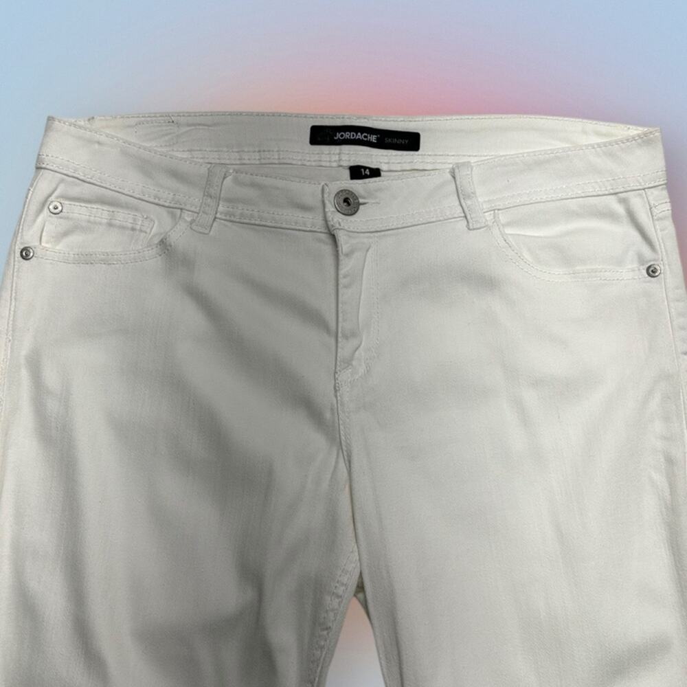JORDACHE Women’s 14 White Skinny Jeans